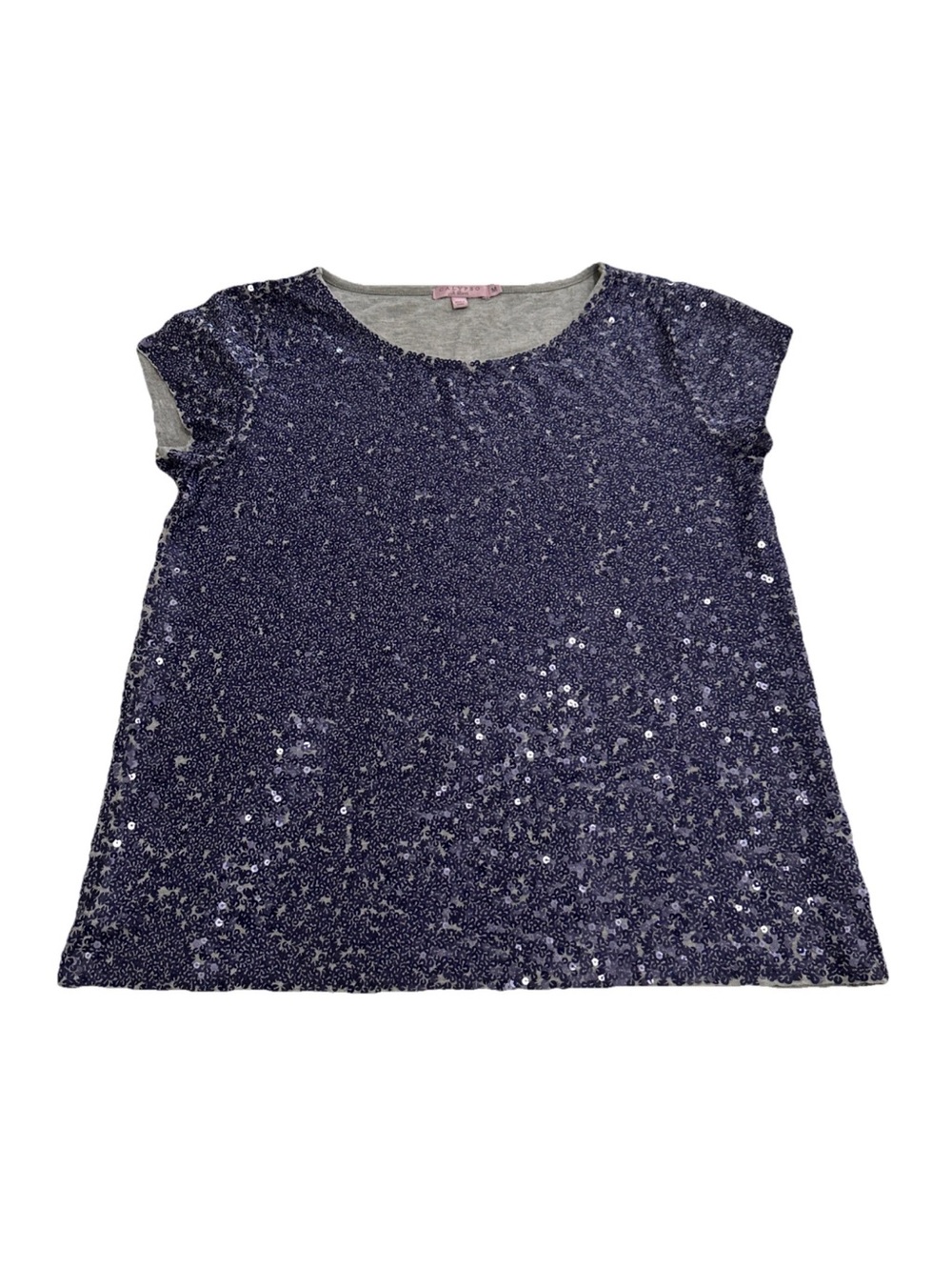 Calypso St Barth Sequin Bruni Tee Size M Purple Short Sleeve Top Party Glam